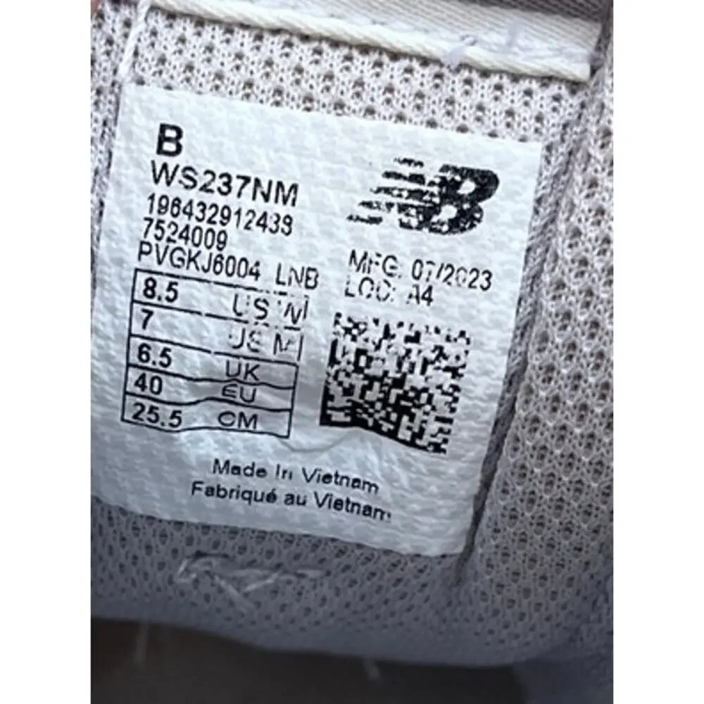 Unisex New Balance 237 Suede Mesh Grey White Sneakers M7 W8.5 WS237NM